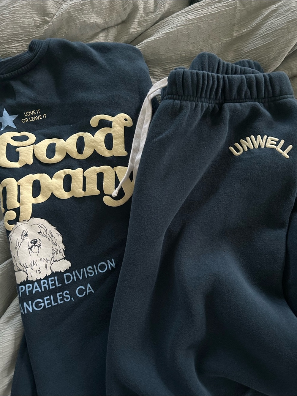 Navy UNWELL Sweatshirt and Sweatpants Set